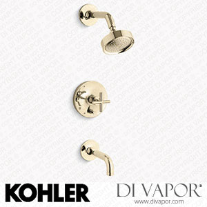 Kohler Bath and Shower Trim Kit with Push-Button Diverter and Cross Handle, 2.5 GPM (K-T14421-3-AF) Spare Parts