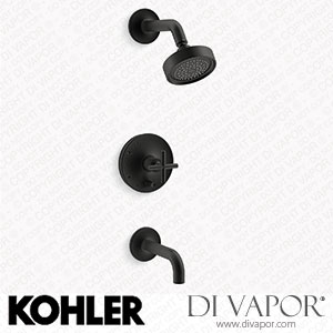 Kohler Bath and Shower Trim Kit with Push-Button Diverter and Cross Handle, 2.5 GPM (K-T14421-3-BL) Spare Parts