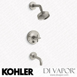 Kohler Bath and Shower Trim Kit with Push-Button Diverter and Cross Handle, 2.5 GPM (K-T14421-3-BN) Spare Parts