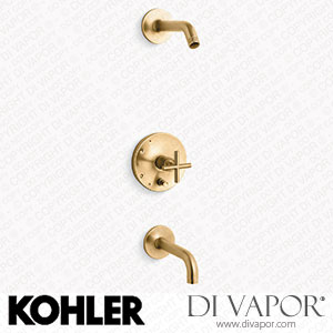 Kohler Bath and Shower Trim Kit with Push-Button Diverter and Cross Handle, without Showerhead (K-T14421-3l-2MB) Spare Parts