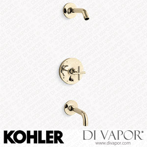 Kohler Bath and Shower Trim Kit with Push-Button Diverter and Cross Handle, without Showerhead (K-T14421-3l-AF) Spare Parts