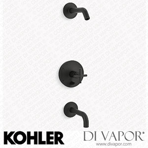 Kohler Bath and Shower Trim Kit with Push-Button Diverter and Cross Handle, without Showerhead (K-T14421-3l-BL) Spare Parts