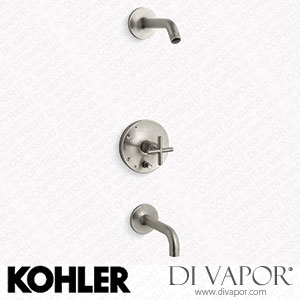 Kohler Bath and Shower Trim Kit with Push-Button Diverter and Cross Handle, without Showerhead (K-T14421-3l-BN) Spare Parts