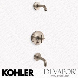 Kohler Bath and Shower Trim Kit with Push-Button Diverter and Cross Handle, without Showerhead (K-T14421-3l-BV) Spare Parts