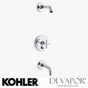 Kohler Bath and Shower Trim Kit with Push-Button Diverter and Cross Handle, without Showerhead (K-T14421-3l-CP) Spare Parts