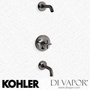 Kohler Bath and Shower Trim Kit with Push-Button Diverter and Cross Handle, without Showerhead (K-T14421-3l-TT) Spare Parts