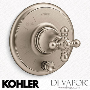 Kohler Valve Trim with Push-Button Diverter and Cross Handle (K-T72768-3-BV) Spare Parts