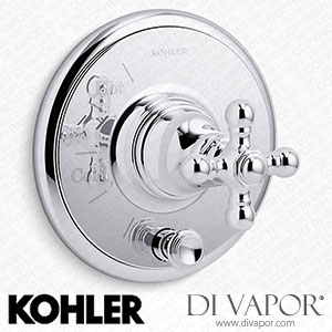 Kohler Valve Trim with Push-Button Diverter and Cross Handle (K-T72768-3-CP) Spare Parts