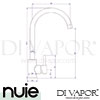 Nuie KB325 Kitchen Tap Spare Parts Diagram