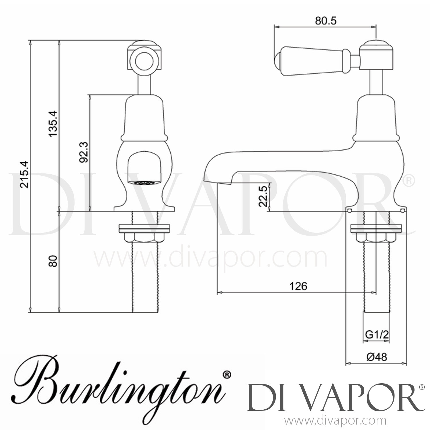 Burlington KE2 | KE2-QT Kensington Basin Tap 5 Spare Parts