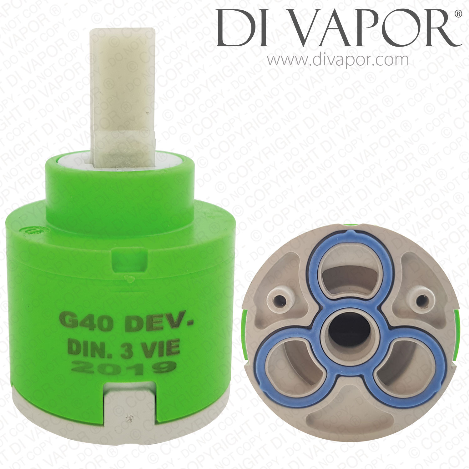 G40 Dev Din 3 Vie Single Lever Diverter Cartridge 40mm 3 Way Open