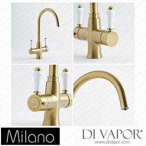 Milano KTBWBG01 Elizabeth Traditional 3-in-1 Instant Boiling Hot Water Kitchen Tap Gold Spare Parts