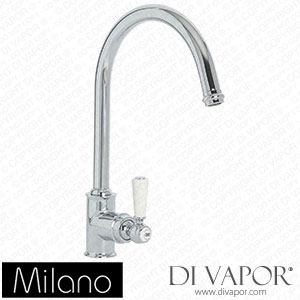 Milano KTE101CWL Elizabeth Single Lever Traditional Kitchen Mixer Tap Chrome and White Spare Parts