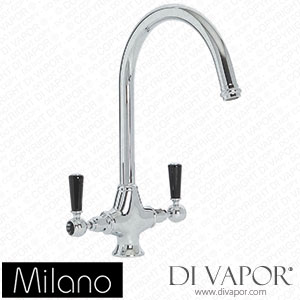 Milano KTE102CBL Elizabeth Traditional Kitchen Mixer Tap Chrome and Black Spare Parts