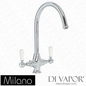 Milano KTE102CWL Elizabeth Traditional Kitchen Mixer Tap Chrome and White Spare Parts