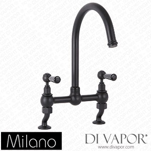 Milano KTE104BL Elizabeth Traditional Cranked Bridge Kitchen Mixer Tap Black Spare Parts