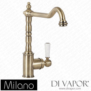 Milano KTE111ABL Elizabeth Single Lever Classic Kitchen Mixer Tap Brushed Gold Spare Parts