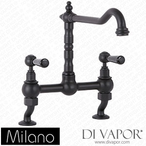 Milano KTE114BL Elizabeth Classic Cranked Bridge Kitchen Mixer Tap Black Spare Parts