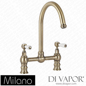 Milano KTE124ABL Elizabeth Traditional Bridge Kitchen Mixer Tap Brushed Gold Spare Parts