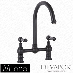 Milano KTE124BL Elizabeth Traditional Bridge Kitchen Mixer Tap Black Spare Parts