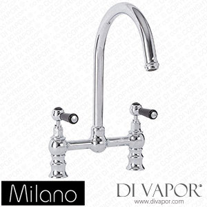 Milano KTE124CBL Elizabeth Traditional Bridge Kitchen Mixer Tap Chrome and Black Spare Parts