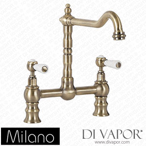 Milano KTE134ABL Elizabeth Classic Bridge Kitchen Mixer Tap Brushed Gold Spare Parts