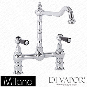 Milano KTE134CBL Elizabeth Classic Bridge Kitchen Mixer Tap Chrome and Black Spare Parts