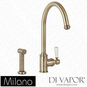 Milano KTE201ABL Elizabeth Single Lever Traditional Kitchen Mixer Tap Brushed Gold Spare Parts