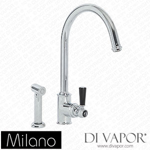 Milano KTE201CBL Elizabeth Single Lever Traditional Kitchen Mixer Tap Chrome and Black Spare Parts