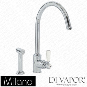 Milano KTE201CWL Elizabeth Single Lever Traditional Kitchen Mixer Tap Chrome and White Spare Parts