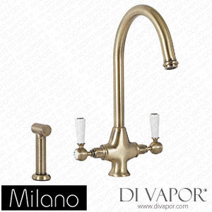 Milano KTE202ABL Elizabeth Traditional Kitchen Mixer Tap Brushed Gold Spare Parts