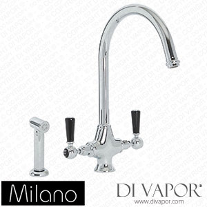 Milano KTE202CBL Elizabeth Traditional Kitchen Mixer Tap Chrome and Black Spare Parts