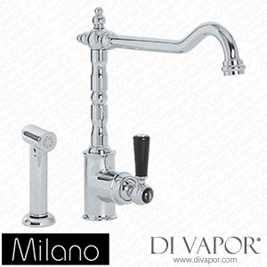 Milano KTE211CBL Elizabeth Single Lever Classic Kitchen Mixer Tap Chrome and Black Spare Parts