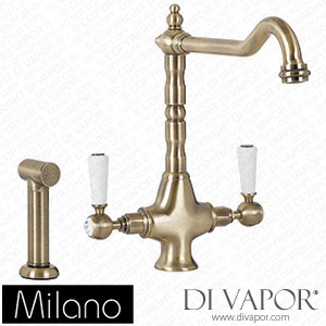 Milano KTE212ABL Elizabeth Classic Kitchen Mixer Tap Brushed Gold Spare Parts