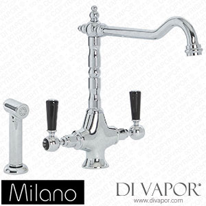 Milano KTE212CBL Elizabeth Classic Kitchen Mixer Tap Chrome and Black Spare Parts