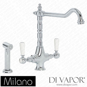 Milano KTE212CWL Elizabeth Classic Kitchen Mixer Tap Chrome and White Spare Parts