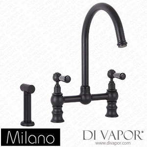 Milano KTE224BL Elizabeth Traditional Bridge Kitchen Mixer Tap Black Spare Parts