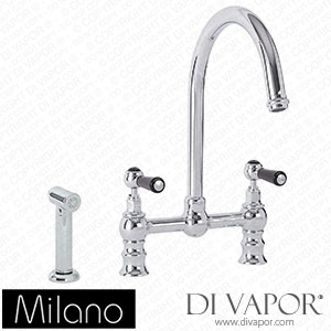 Milano KTE224CBL Elizabeth Traditional Bridge Kitchen Mixer Tap Chrome and Black Spare Parts