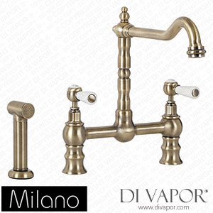 Milano KTE234ABL Elizabeth Classic Bridge Kitchen Mixer Tap Brushed Gold Spare Parts