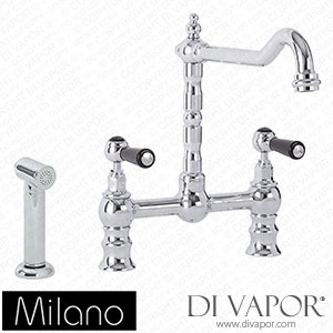 Milano KTE234CBL Elizabeth Classic Bridge Kitchen Mixer Tap Chrome and Black Spare Parts