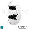 VADO LIF-148B-3/4-C/P Life 2 Handle Thermostatic Shower Valve with Oval Backplate