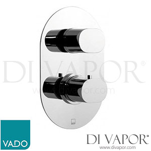 VADO LIF-148C-3/4-C/P Life 1 Outlet 2 Handle Concealed Thermostatic Shower Valve Wall Mounted