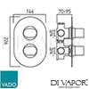 VADO LIF 148D2 CP Shower Valve with Oval BackPlate Spare Parts Diagram