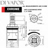 Lamona Black and Chrome Hot Tap Cartridge Diagram