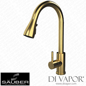 Sauber Luxr Pull Out Kitchen Tap Brushed Brass LUXRPOKTAPBRASS Spare Parts