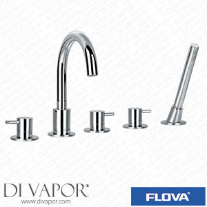 Flova LV5HBSM Levo 5-Hole Bath and Shower Mixer with Shower Set Spare Parts