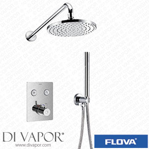 Flova LVT2WPK2-SQ-V Levo Goclick Thermostatic 2-Outlet Shower Valve with Fixed Head and Handshower Kit - Square Spare Parts