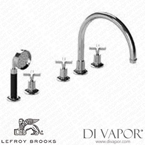 Lefroy Brooks Fleetwood Cross Handle 5-hole Bath Trim With Black Pull-out Hand Shower & Deck Diverter (M2-2200) Spare Parts