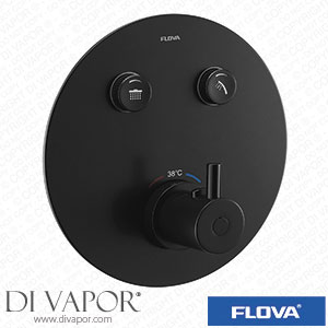 Flova MB-LVGO-2-RO Matt Black Goclick 2 Button Finishing Kit - Round Plate Spare Parts