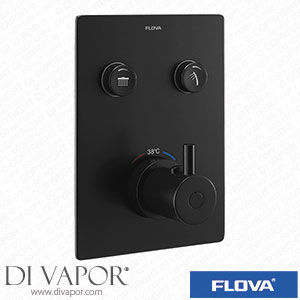 Flova MB-LVGO-2-SQ Matt Black Goclick 2 Button Finishing Kit - Square Plate Spare Parts